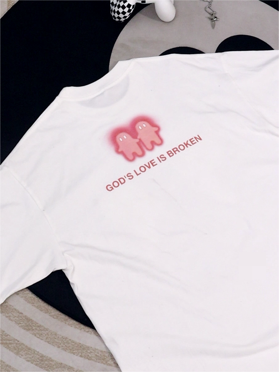 God’s Love Is Broken Printed Short-sleeved Cotton T-shirt